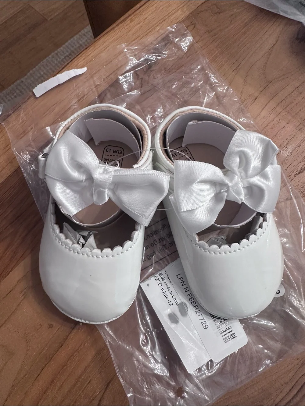 Classic White Baby Girl Bow Mary Jane Shoes